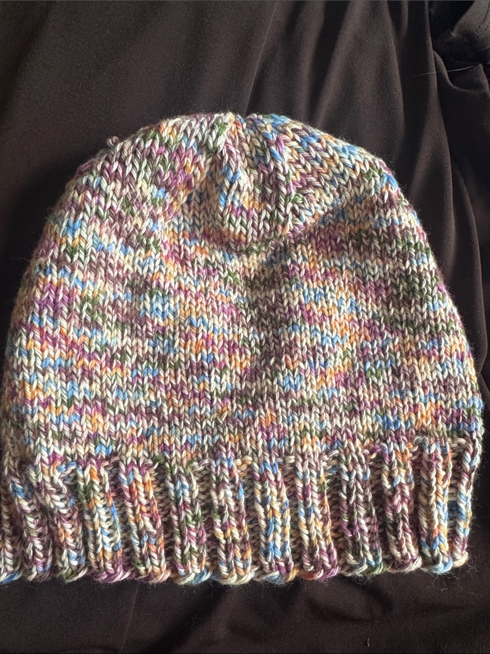 Handmade Multicolor Knit Beanie Hat cotton blend
